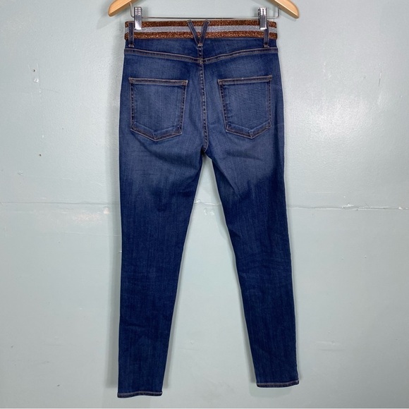 Veronica Beard Jeans Kate Nantucket Skinny High Rise Blue Jeans Sparkle Waist 27 - Picture 4 of 8